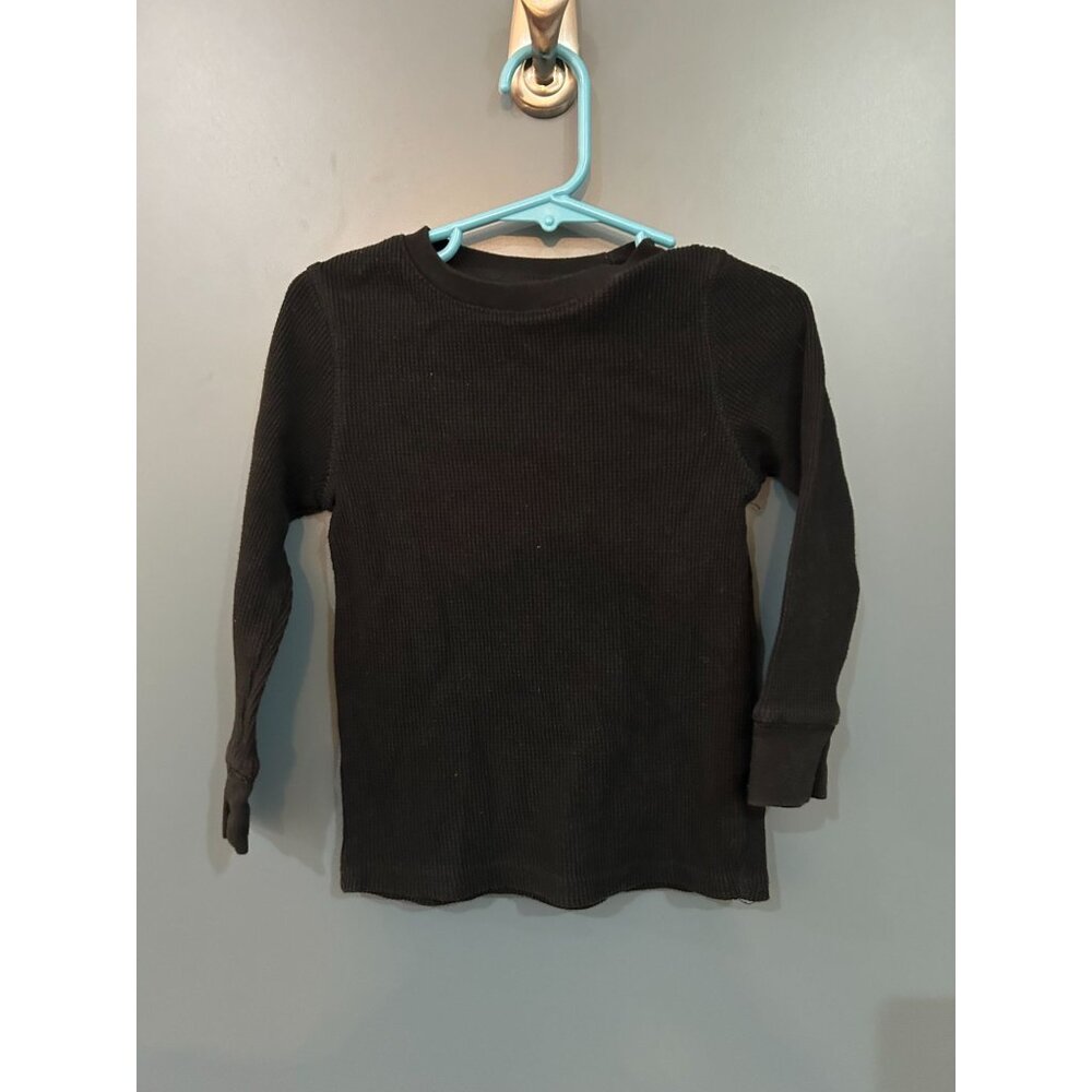 NWOT Cat & Jack Waffle Knit Shirt, 3T, Black
